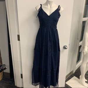 NWT: Aqua lace maxi dress